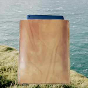 light tan leather ipad sleeve