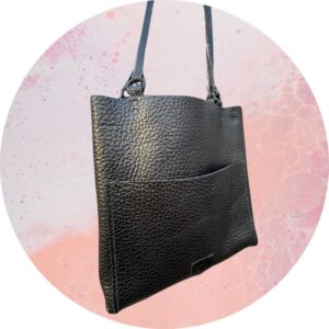 Black Pebbled Mini Tote