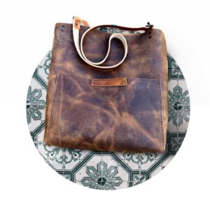 Distressed Brown Tote